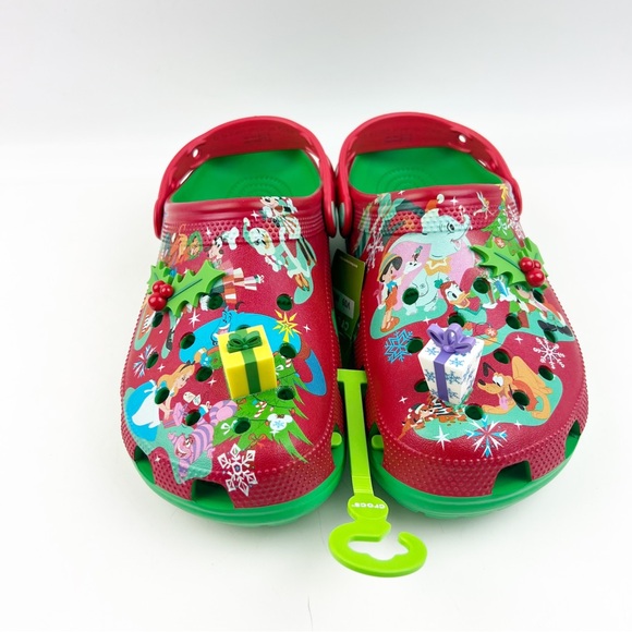 NEW Disney Parks Christmas Crocs Holiday Presents Mickey Friends 3D Clogs M8/W10 - Picture 2 of 8